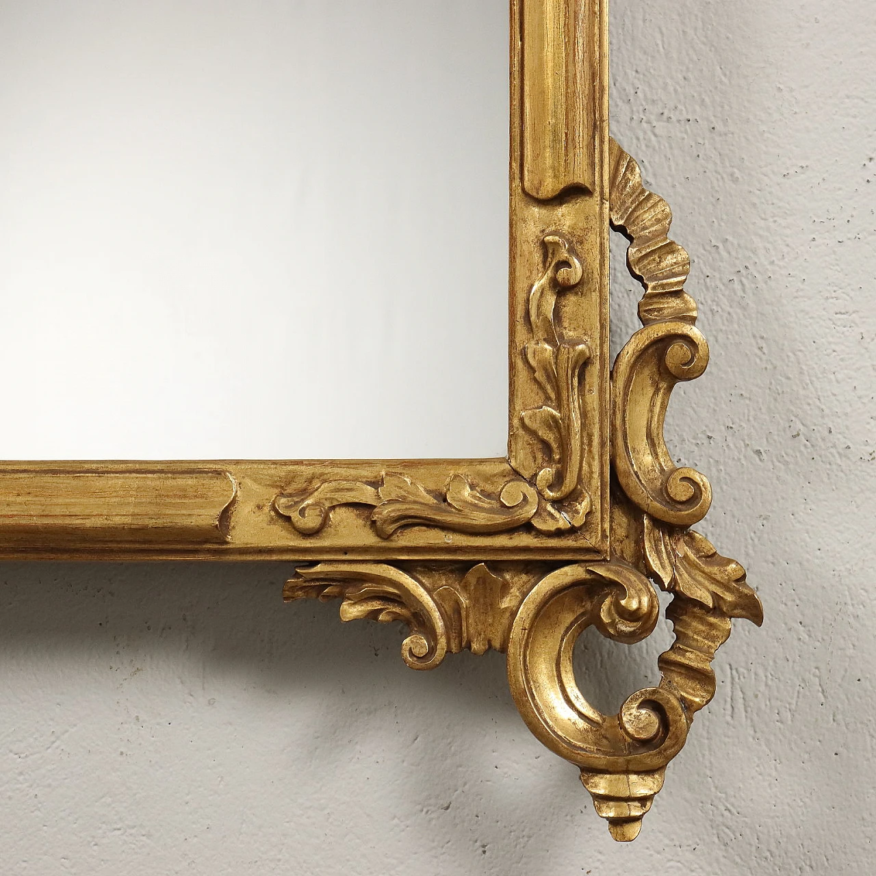 Antique Mirror Gilded Wood Italy XX Century 7