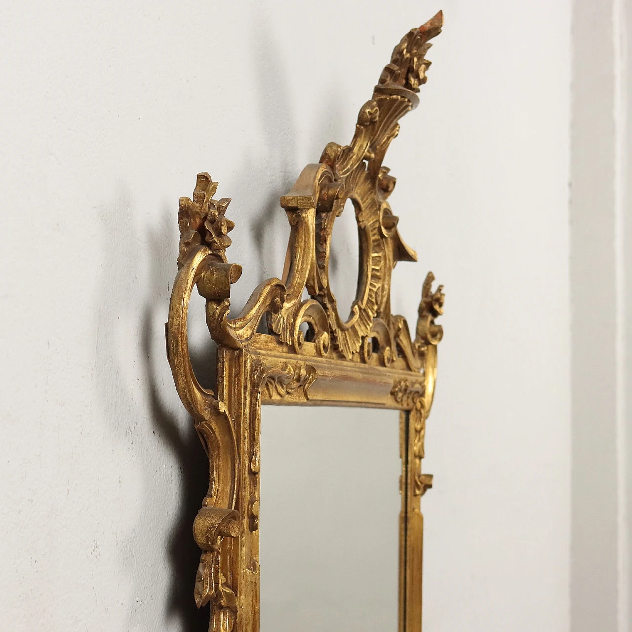 Antique Mirror Gilded Wood Italy XX Century 8