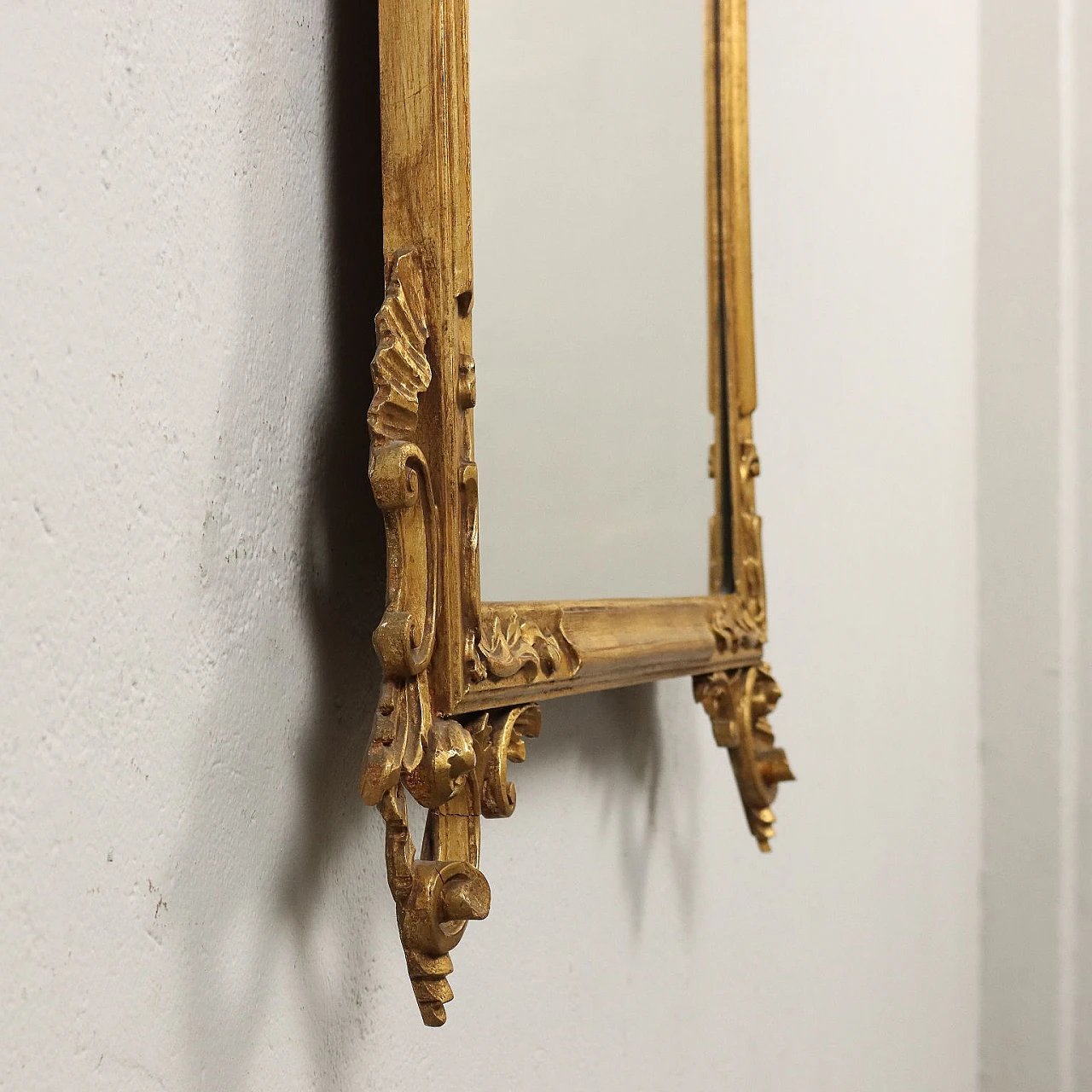 Antique Mirror Gilded Wood Italy XX Century 9