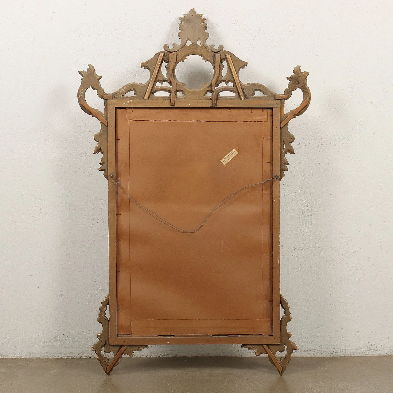 Antique Mirror Gilded Wood Italy XX Century 10