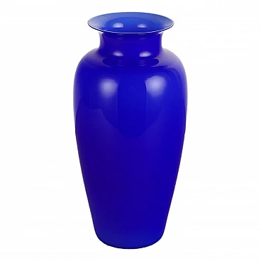 Vaso in vetro di Murano blu di VeArt, anni '80