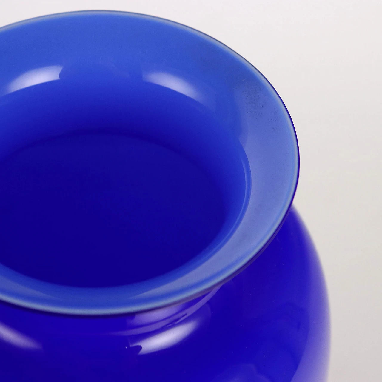 Vaso in vetro di Murano blu di VeArt, anni '80 4