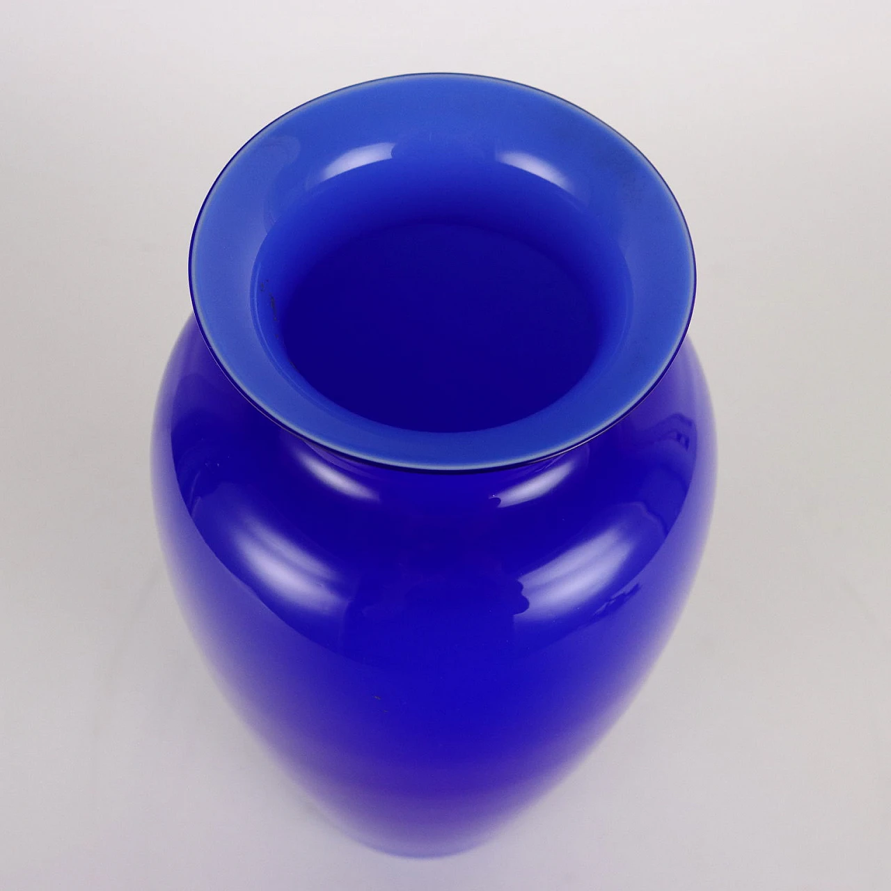 Vaso in vetro di Murano blu di VeArt, anni '80 5