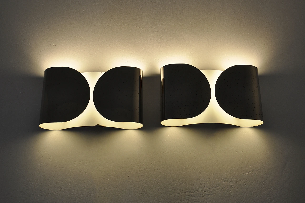 Pair of Foglio wall lights by T. and A. Scarpa for Flos, 1960s 2