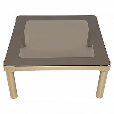 Brass and glass coffee table by Luciano Frigerio, 1970s