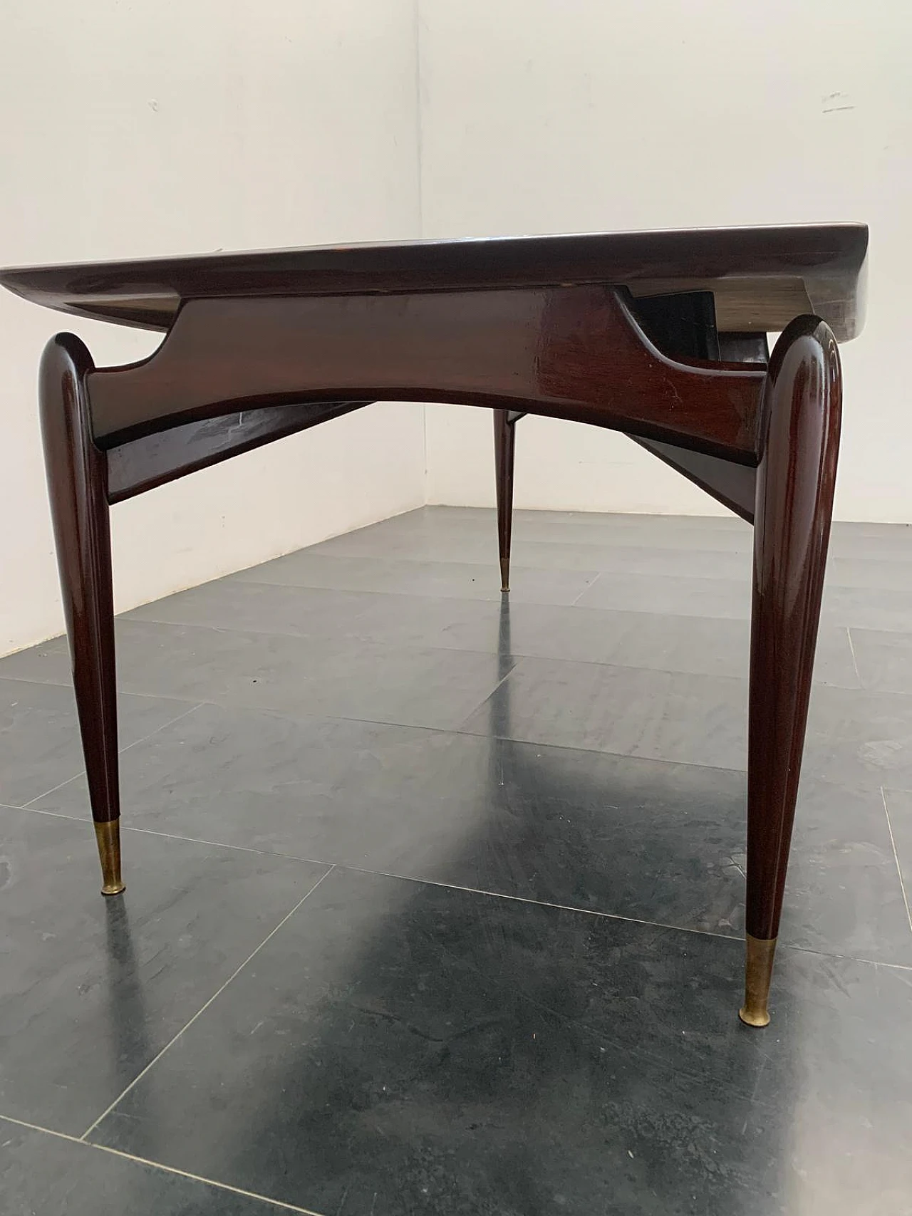 Mahogany and rosewood table with glass top, 1950s 6