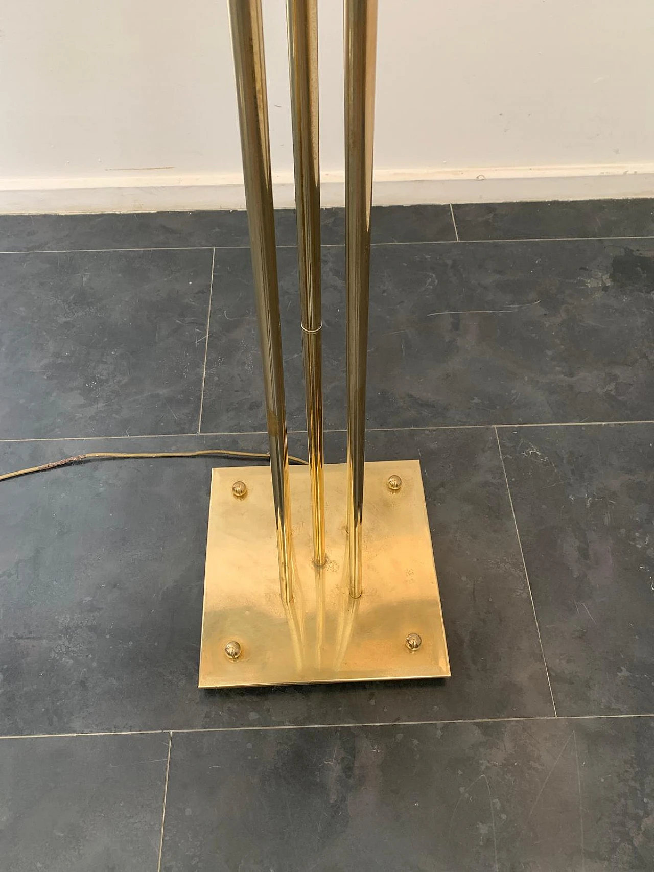 Brass floor lamp by Prearo Luce, 1980s 9