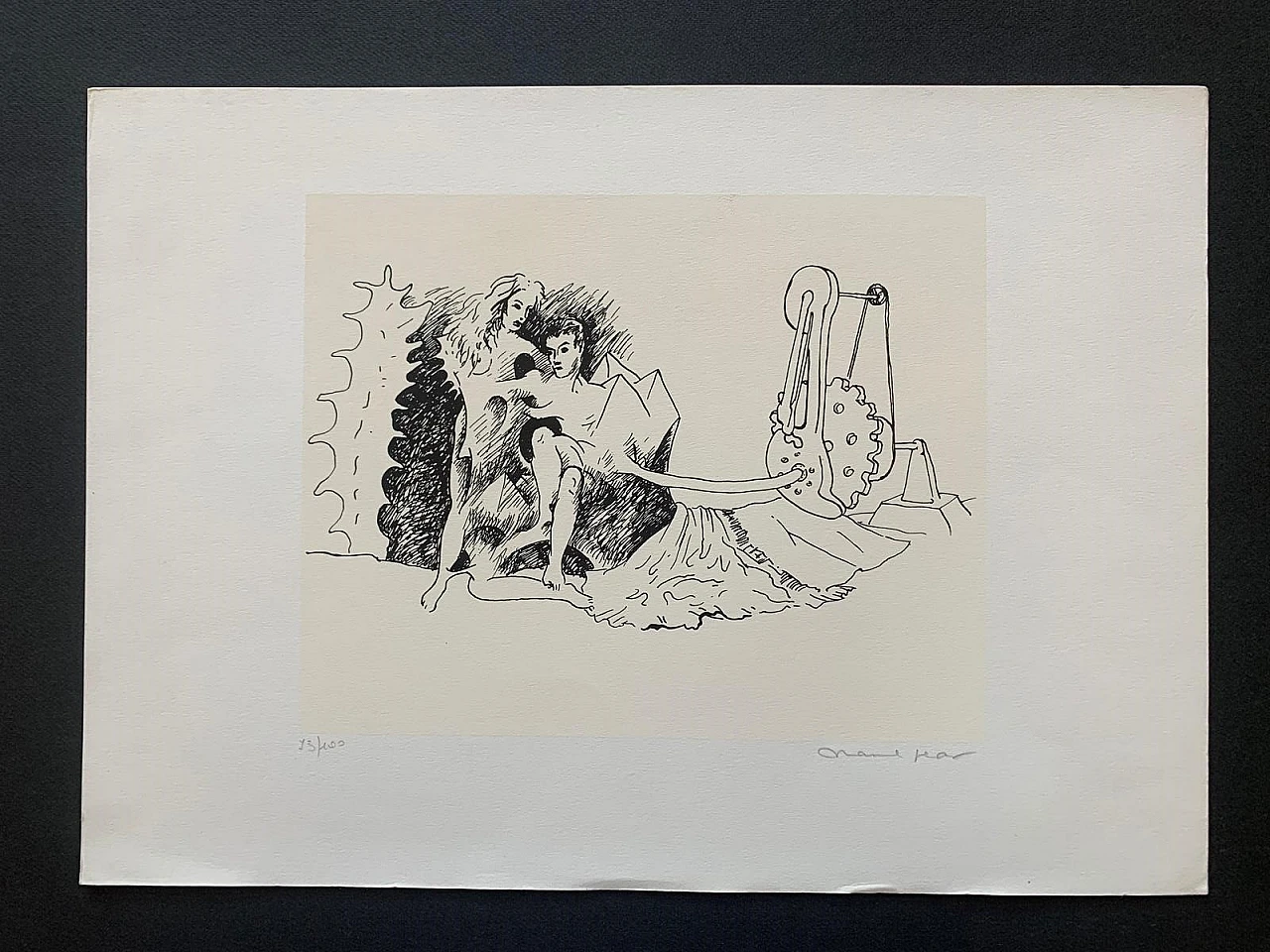 Marcel Jean, Surrealist composition 73/100, lithography, 1960s 1