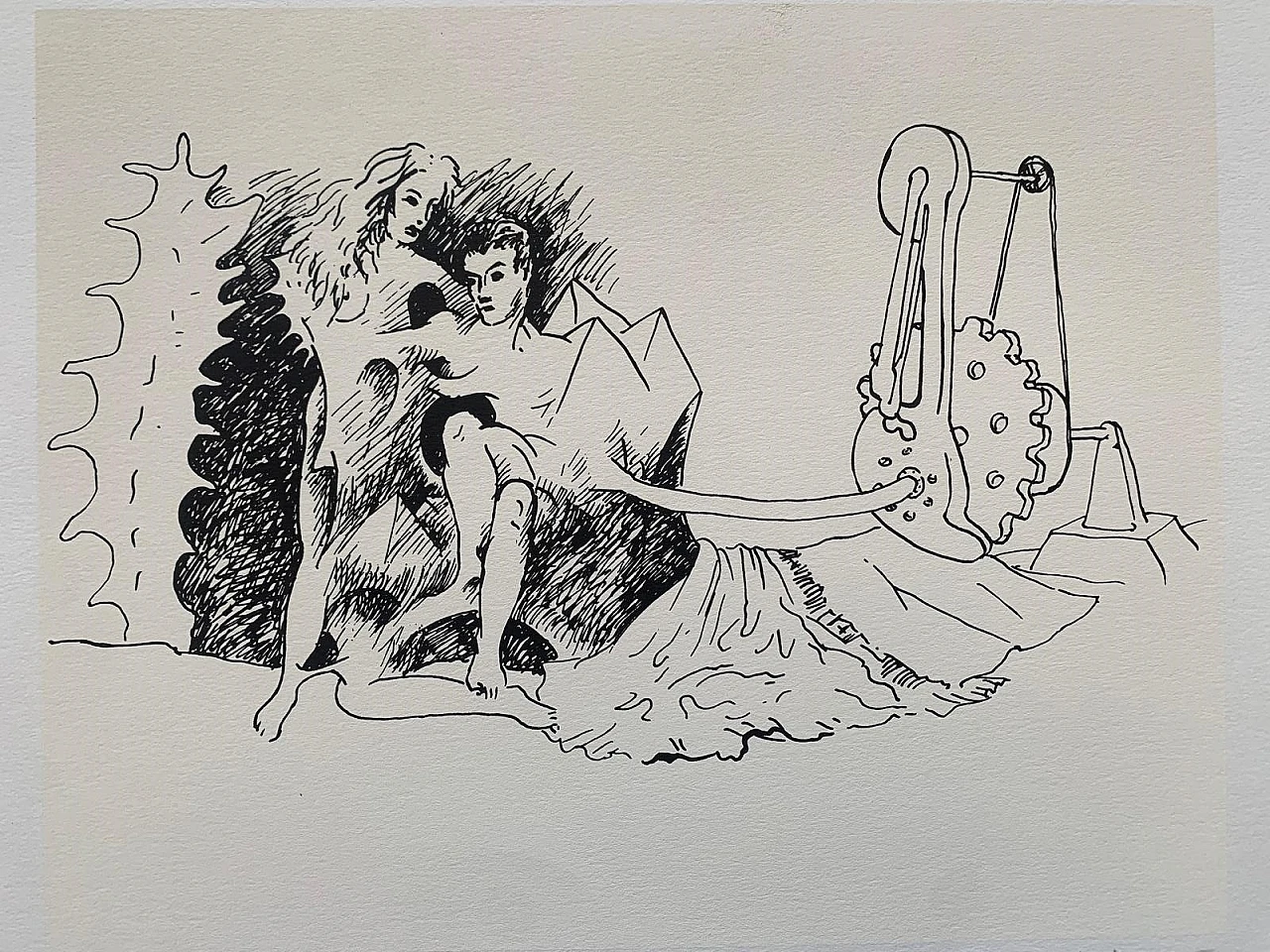 Marcel Jean, Surrealist composition 73/100, lithography, 1960s 2