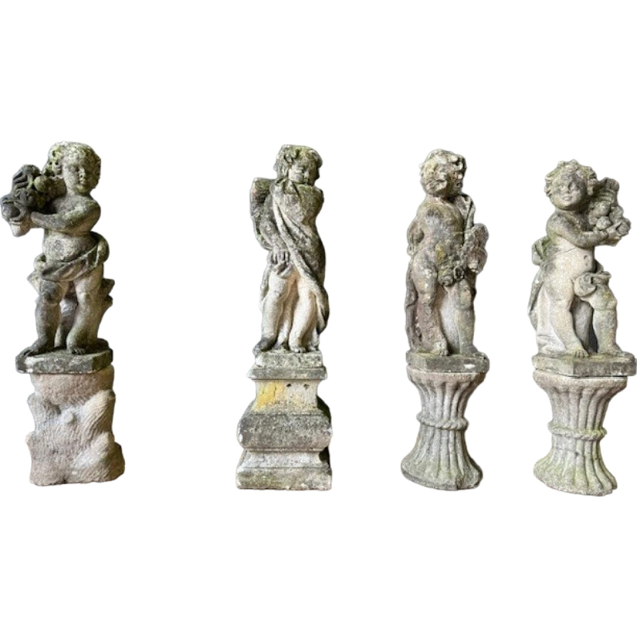 4 Cherubs representing the seasons, statues in Vincenza stone 22