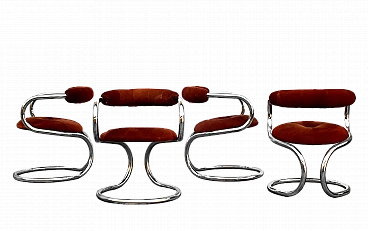 4 Chairs by Rudi Bonzanini for Tecnosalotto, 1970s
