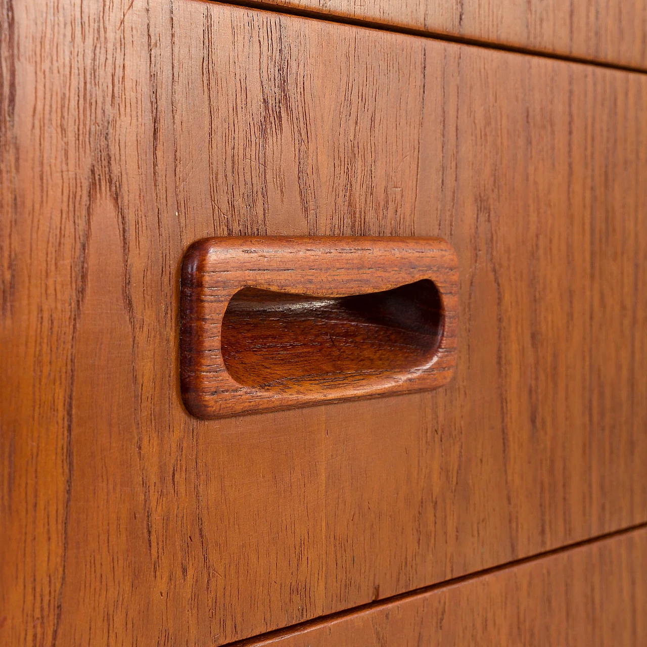 Danish teak sideboard with 5 drawers and sliding doors, 1960s 13