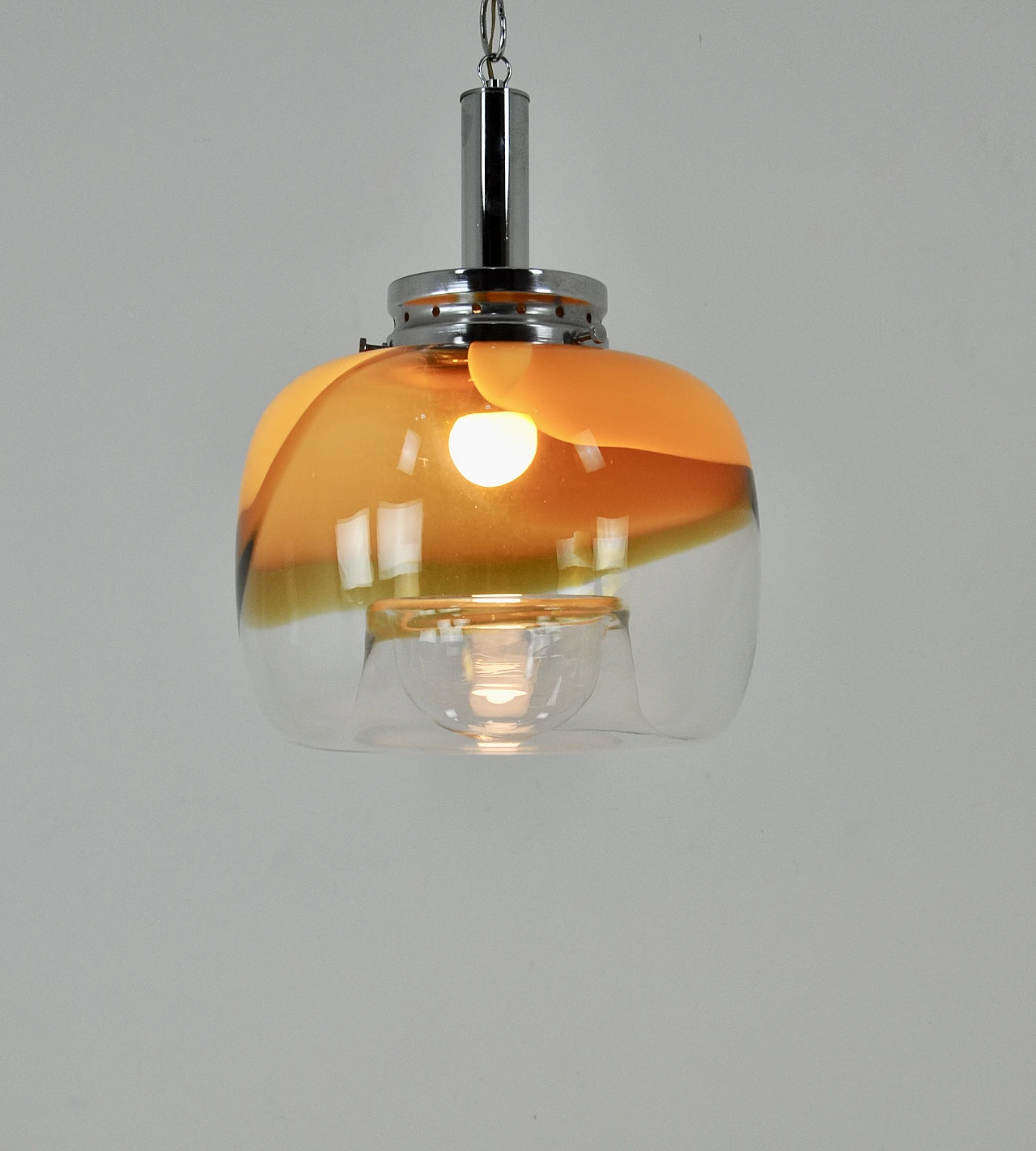 Murano glass hanging lamp by Mazzega, 1970s 4