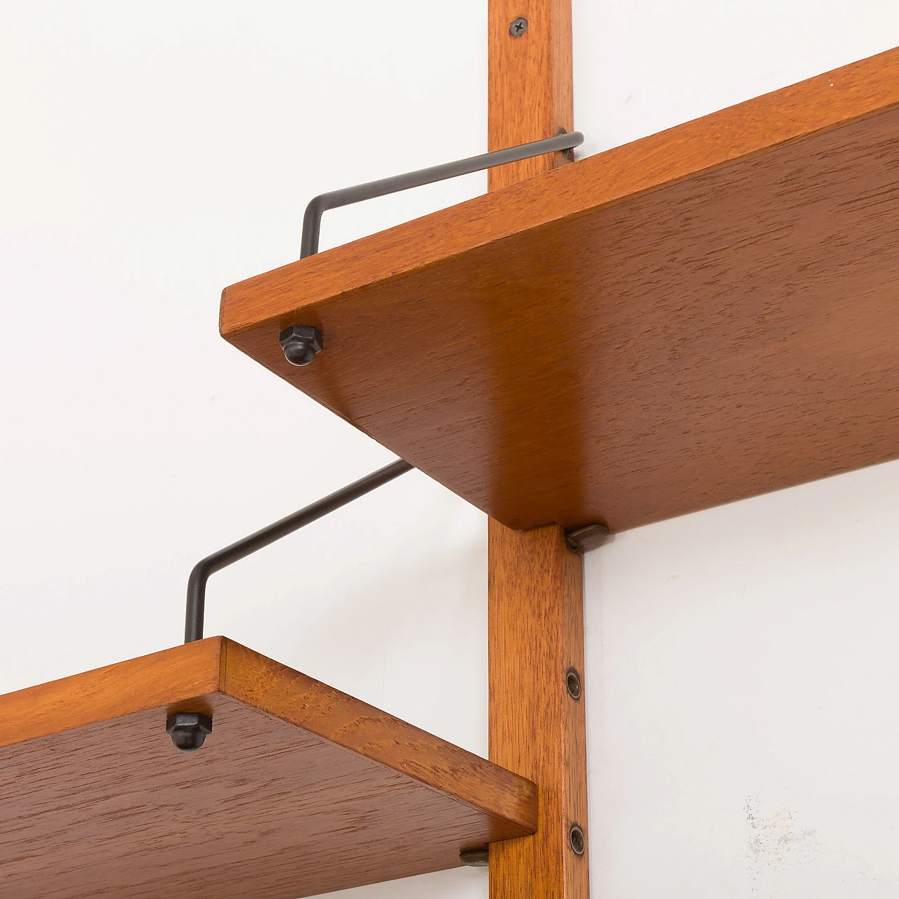 Upcycled teak wall unit with flap desk in P. Cadovius style, 1960s 9