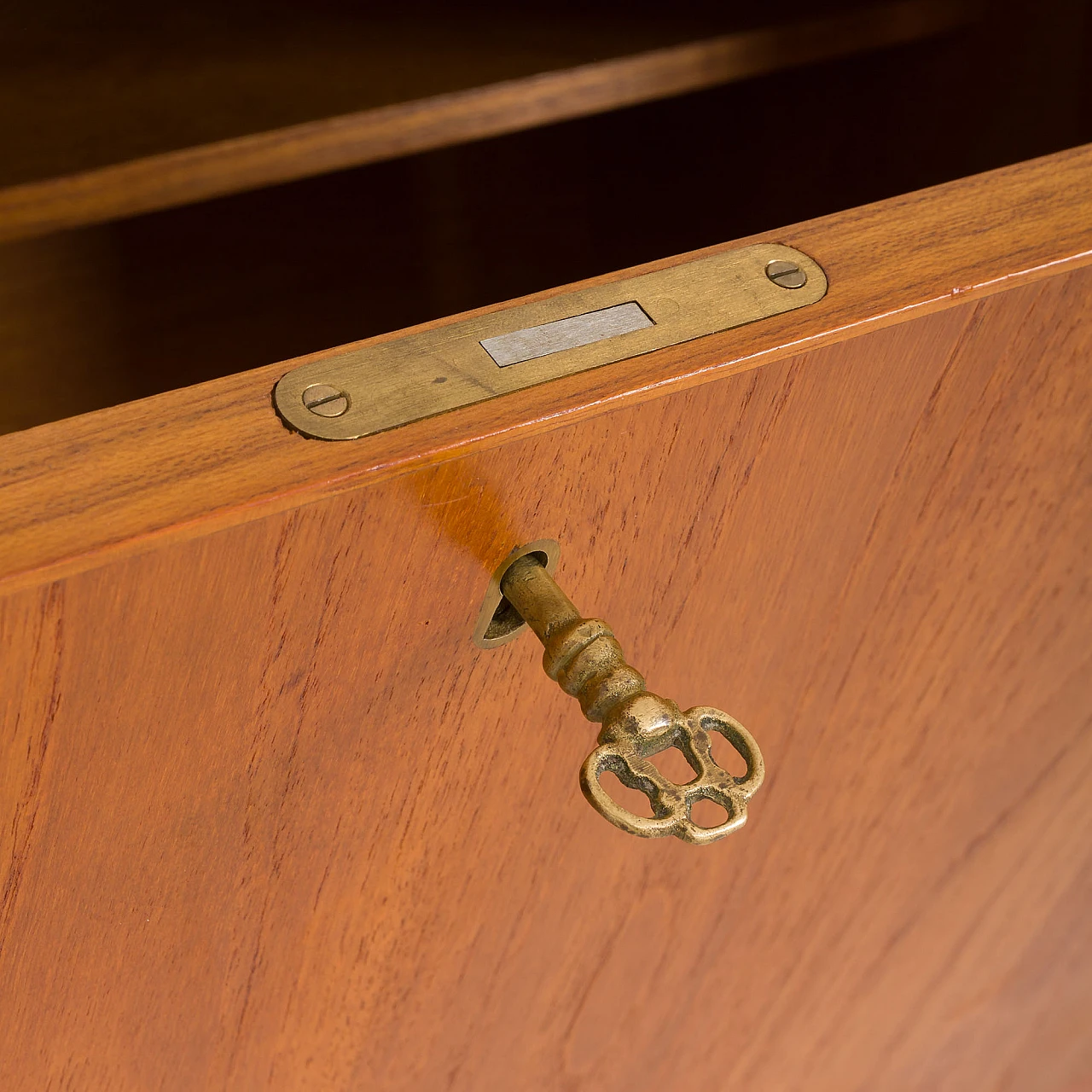 Upcycled teak wall unit with flap desk in P. Cadovius style, 1960s 14