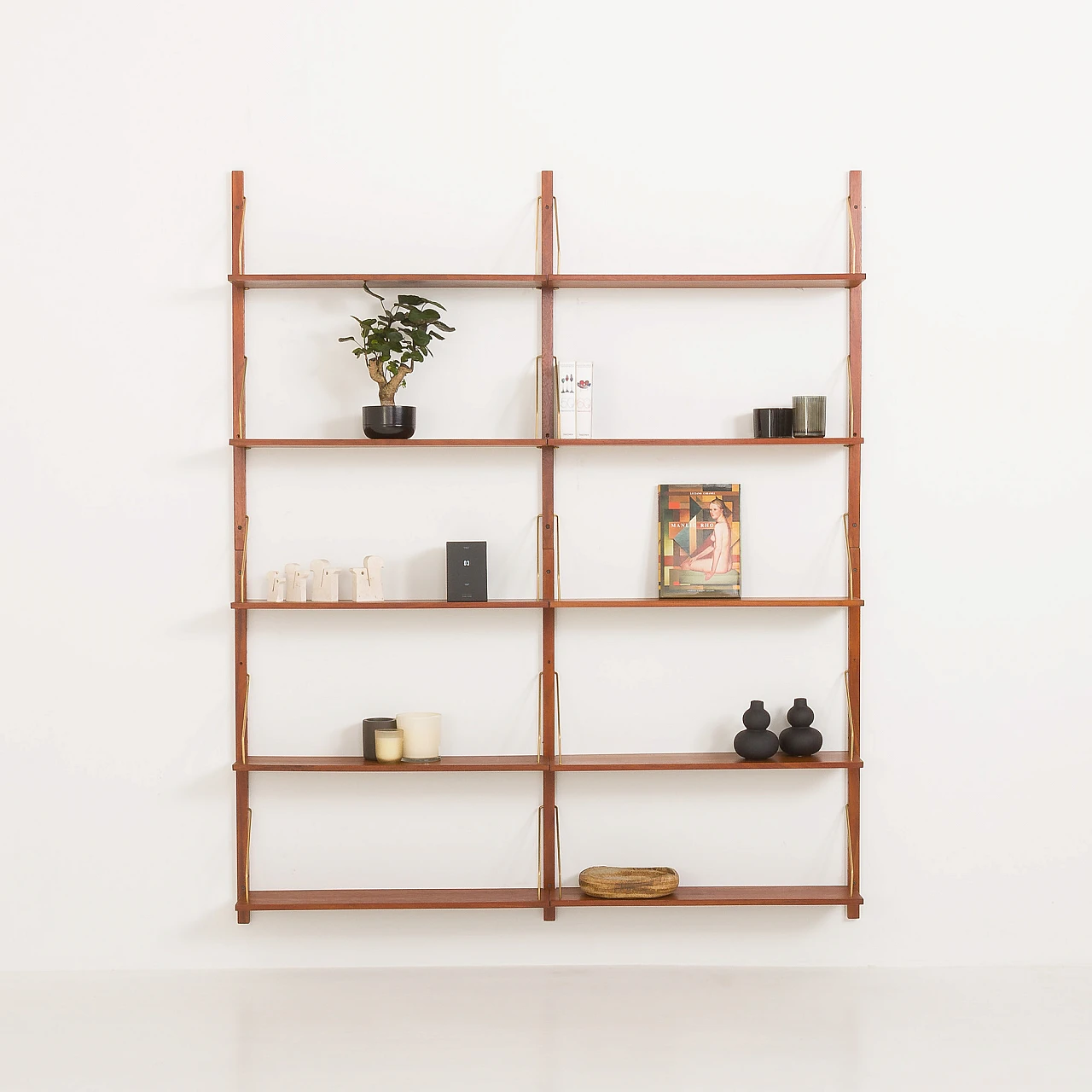 Modular teak book shelves in Cadovius & Preben Sorensen style, 1960s 1