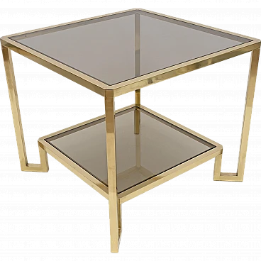 Brass and glass coffee table by Guy Lefevre for Maison Jansen, 1970s