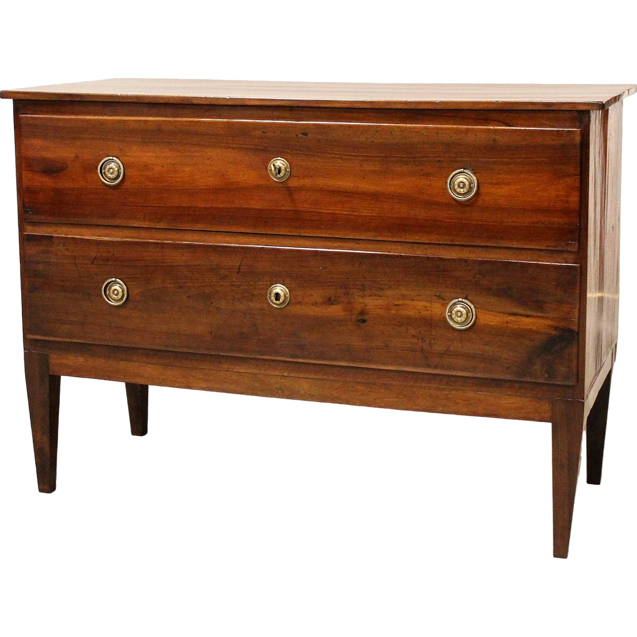 Directoire walnut dresser with two drawers, 18th century 10