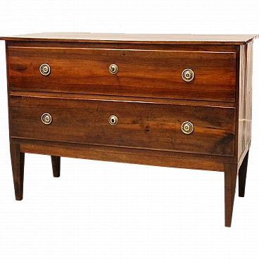 Directoire walnut dresser with two drawers, 18th century