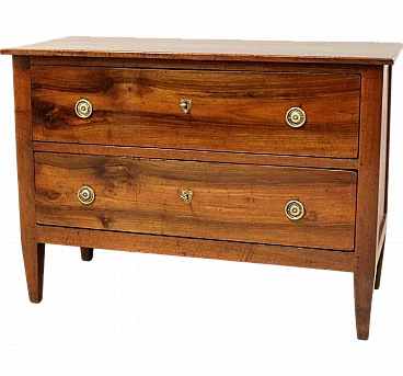 Directoire chest of drawers in solid walnut, 18th century