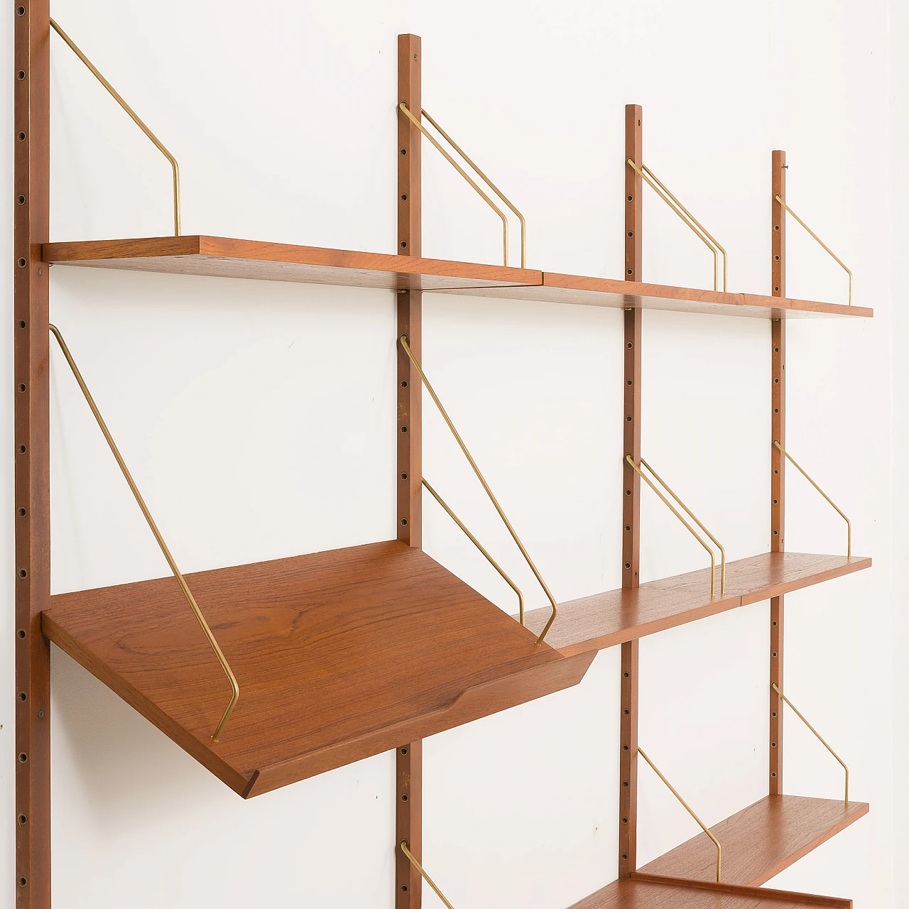 Scandinavian teak wall unit with drawers in P. Cadovius style, 1960s 10