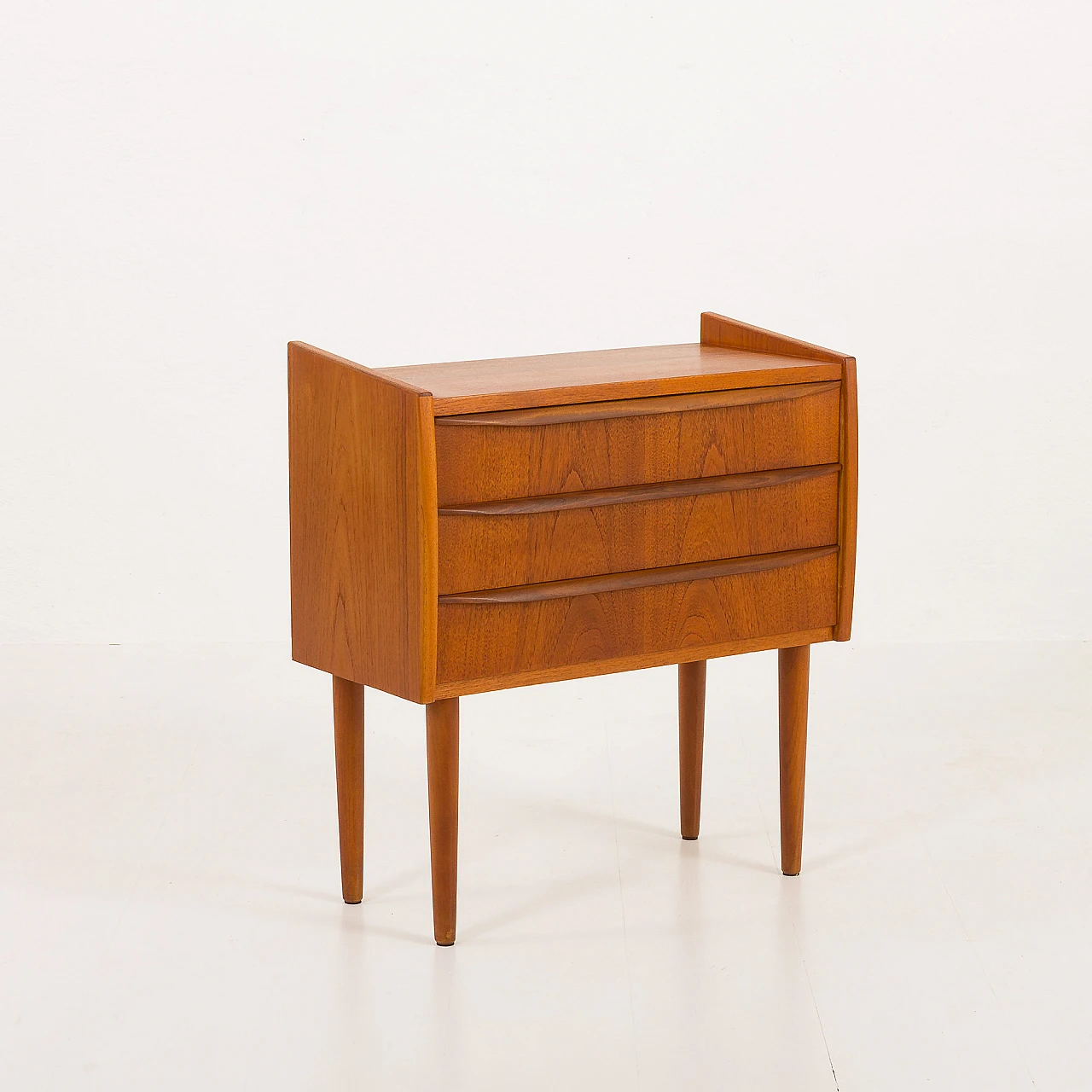 Small danish dresser in teak with three drawers, 1960s 2