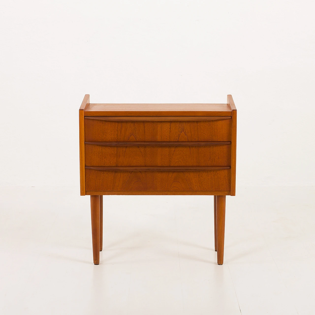 Small danish dresser in teak with three drawers, 1960s 4