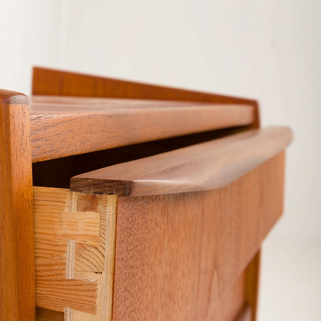 Small danish dresser in teak with three drawers, 1960s 9