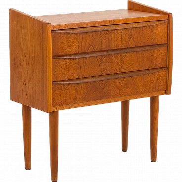 Small danish dresser in teak with three drawers, 1960s