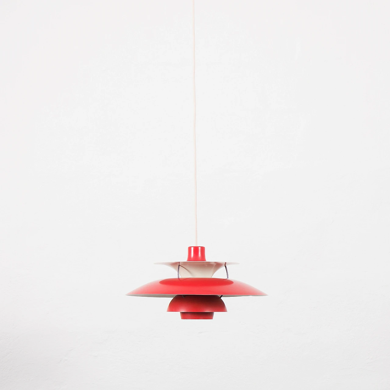 Red PH 5 ceiling lamp by P. Henningsen for P. Poulsen, 1970s 1