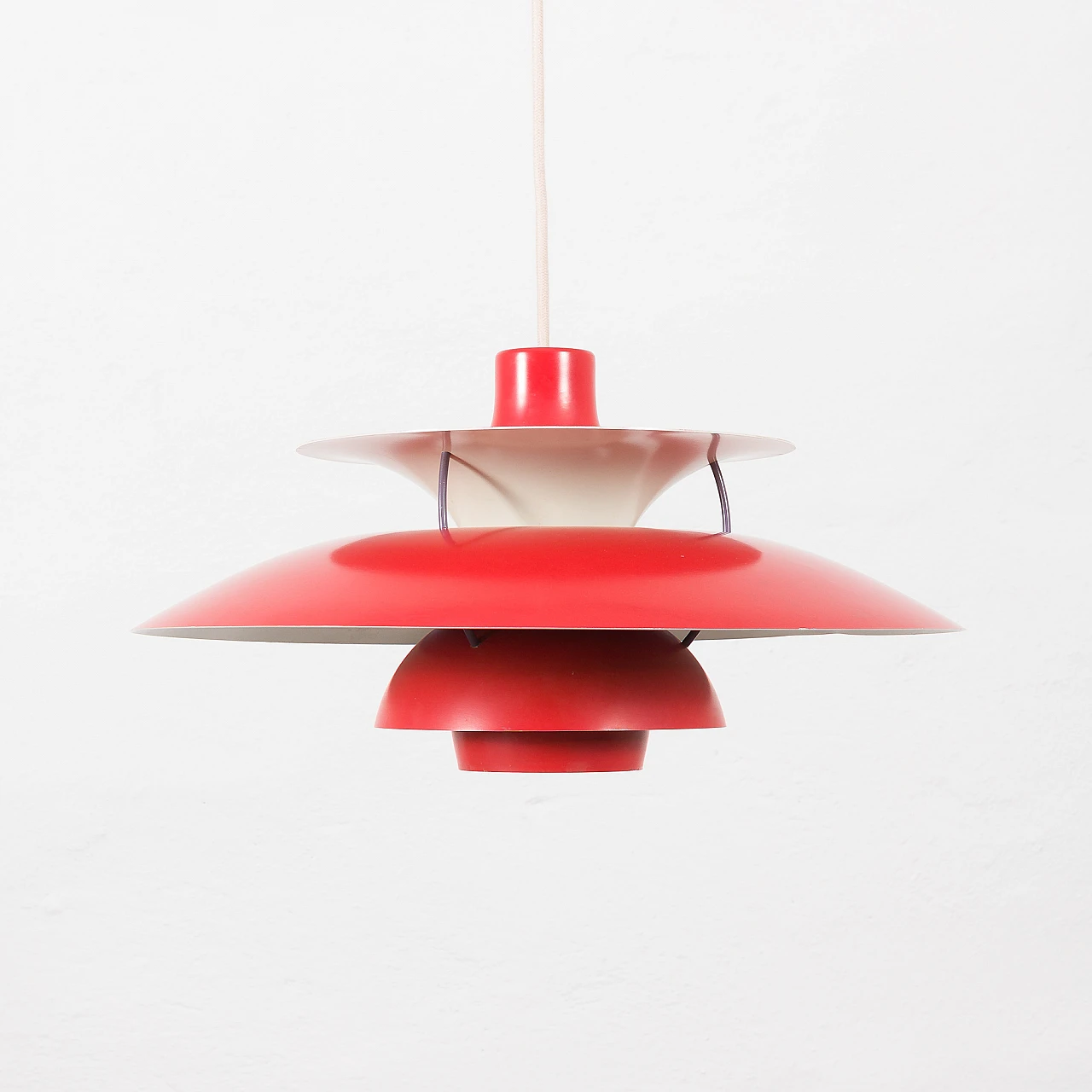 Red PH 5 ceiling lamp by P. Henningsen for P. Poulsen, 1970s 2