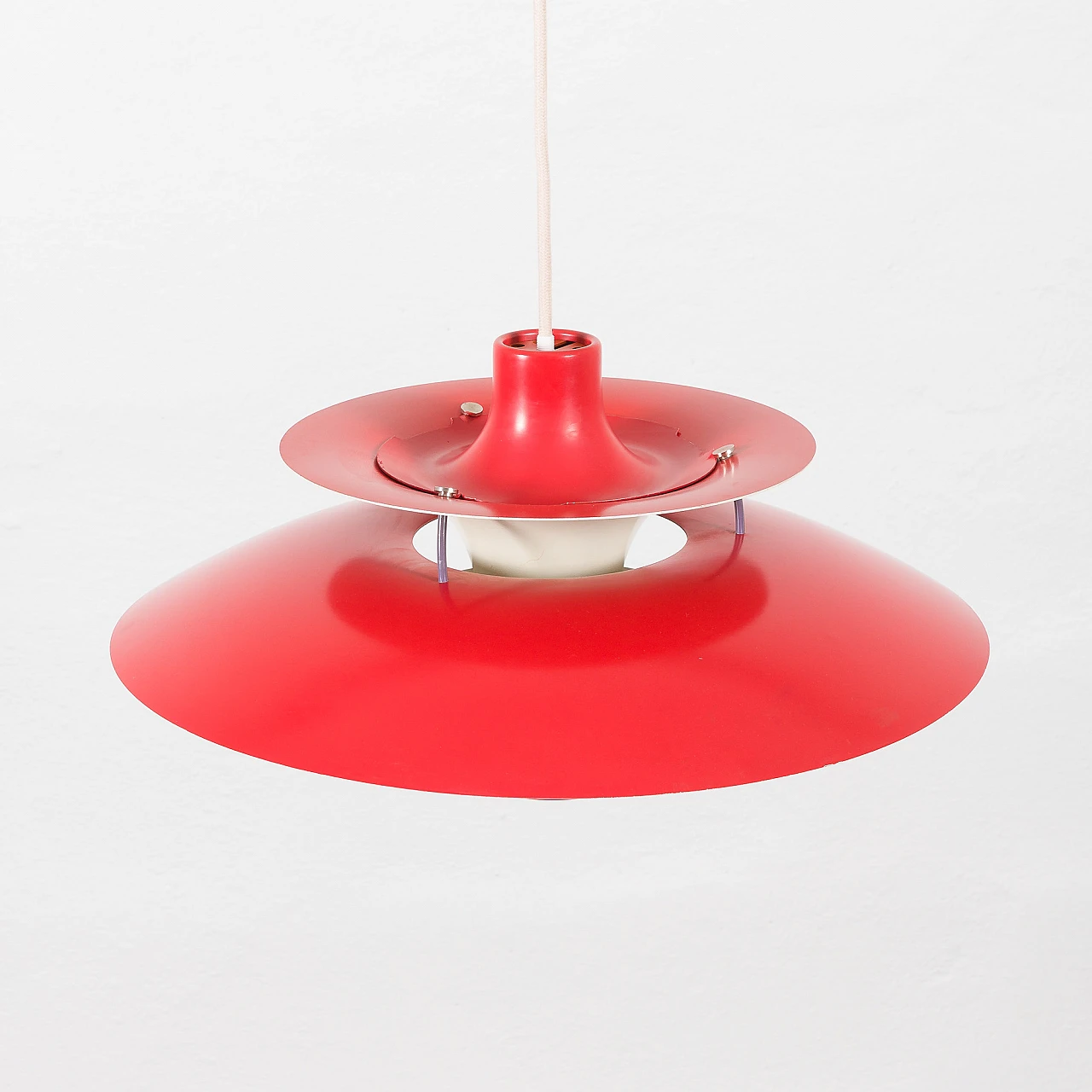 Red PH 5 ceiling lamp by P. Henningsen for P. Poulsen, 1970s 3