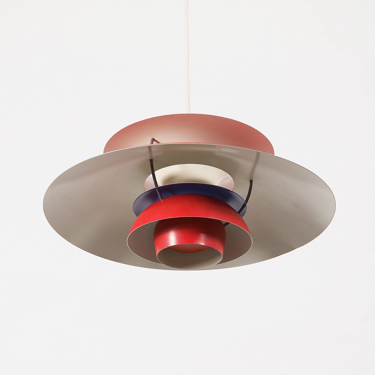 Red PH 5 ceiling lamp by P. Henningsen for P. Poulsen, 1970s 4