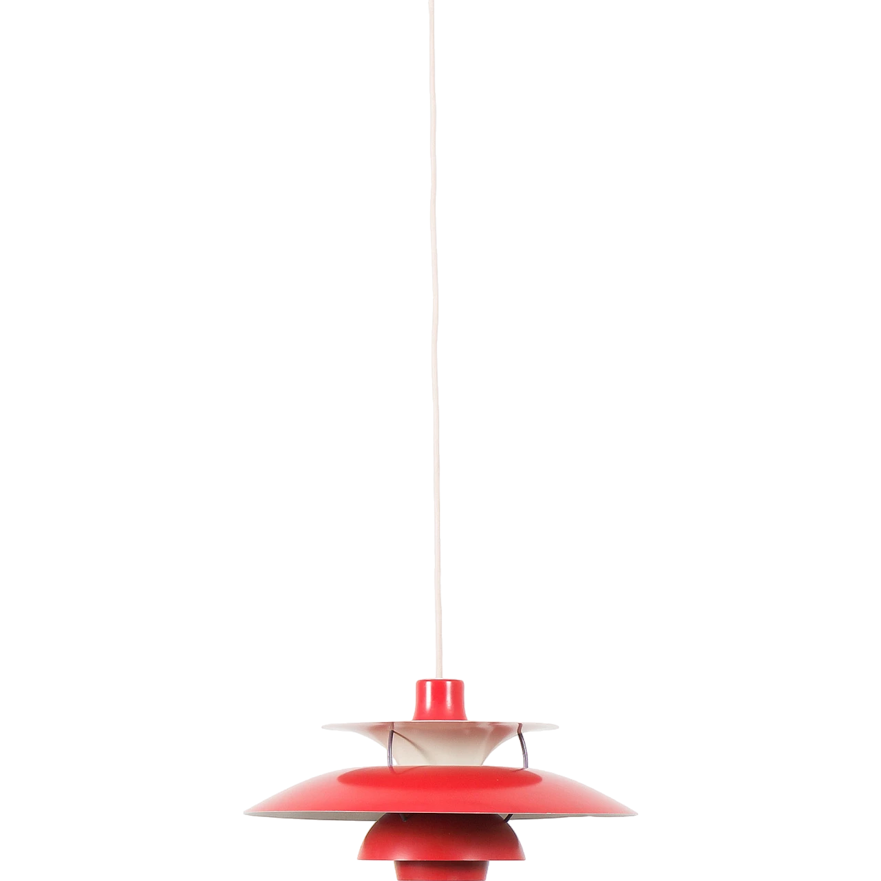 Red PH 5 ceiling lamp by P. Henningsen for P. Poulsen, 1970s 12