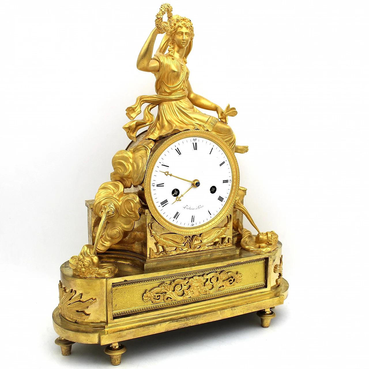 Directoire gilded bronze pendulum clock, late 18th century 2