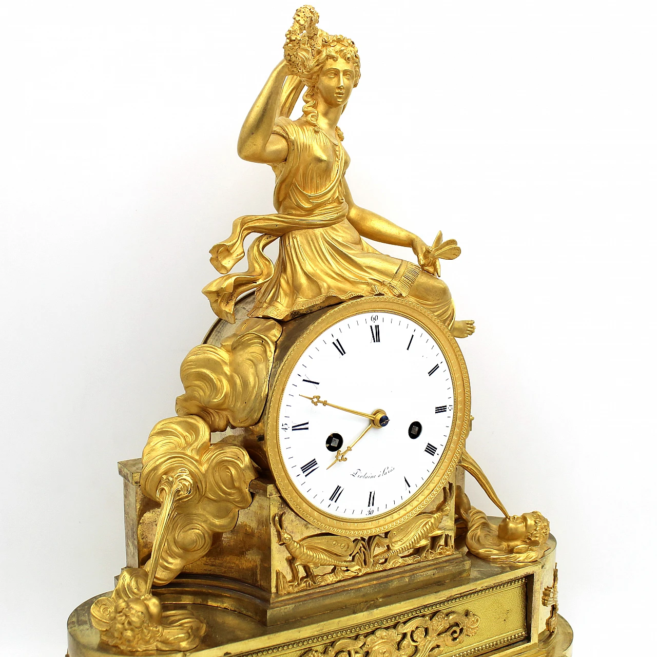 Directoire gilded bronze pendulum clock, late 18th century 6