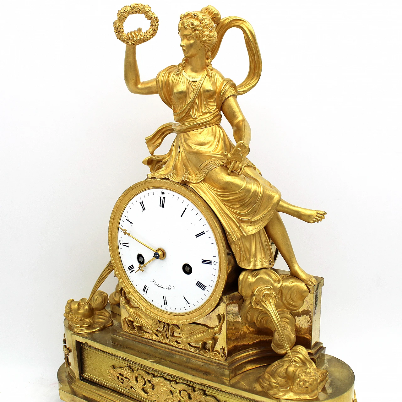 Directoire gilded bronze pendulum clock, late 18th century 7