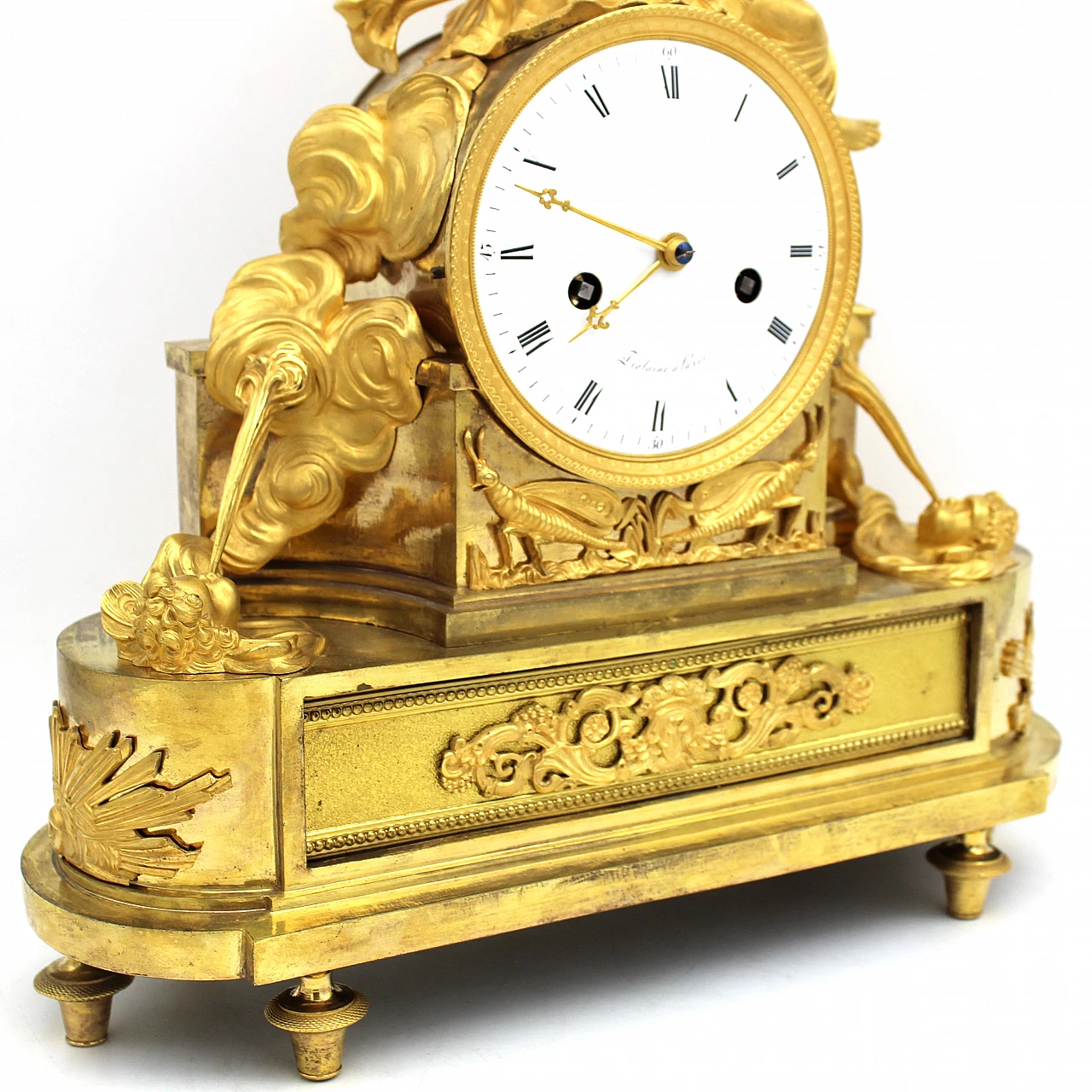 Directoire gilded bronze pendulum clock, late 18th century 8