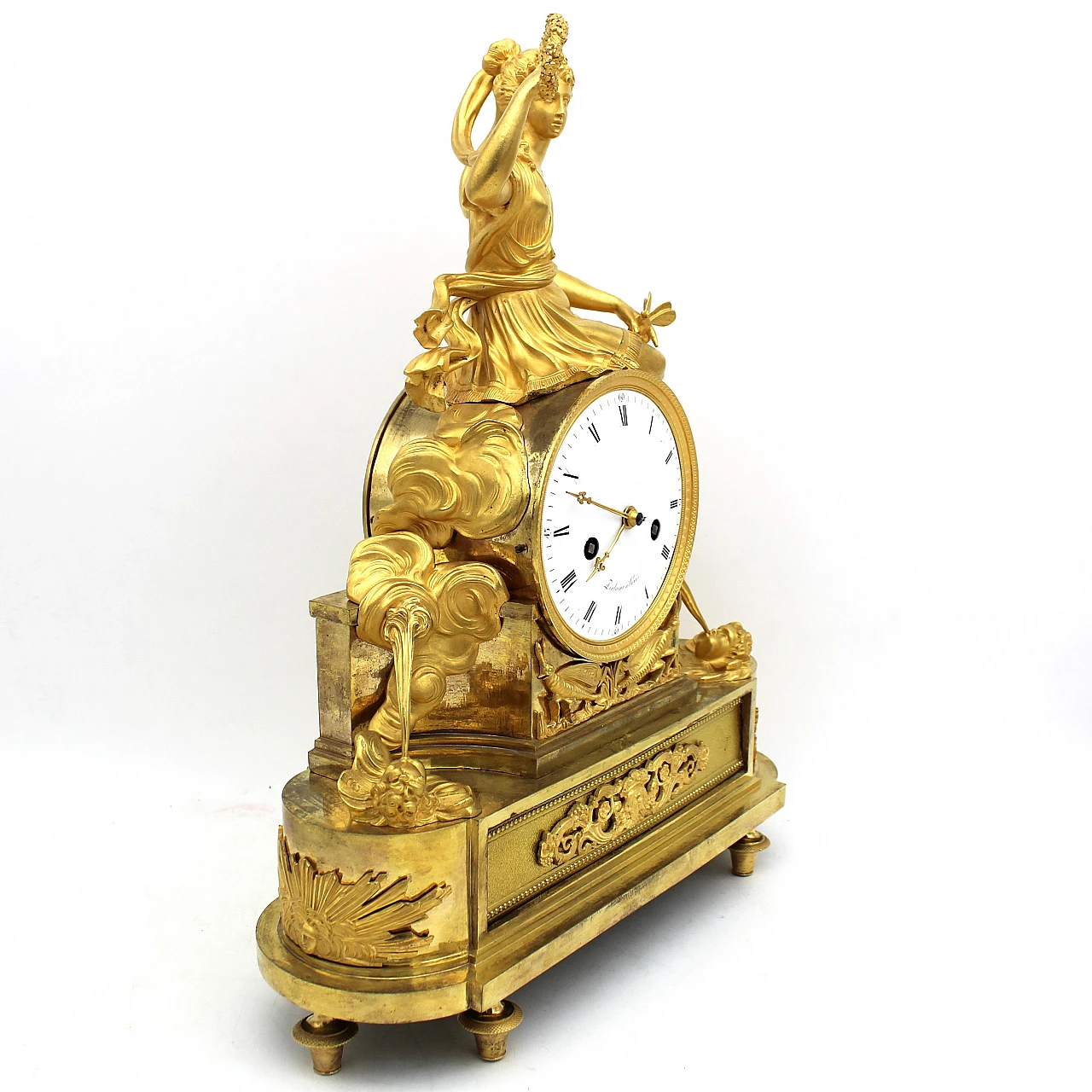 Directoire gilded bronze pendulum clock, late 18th century 12