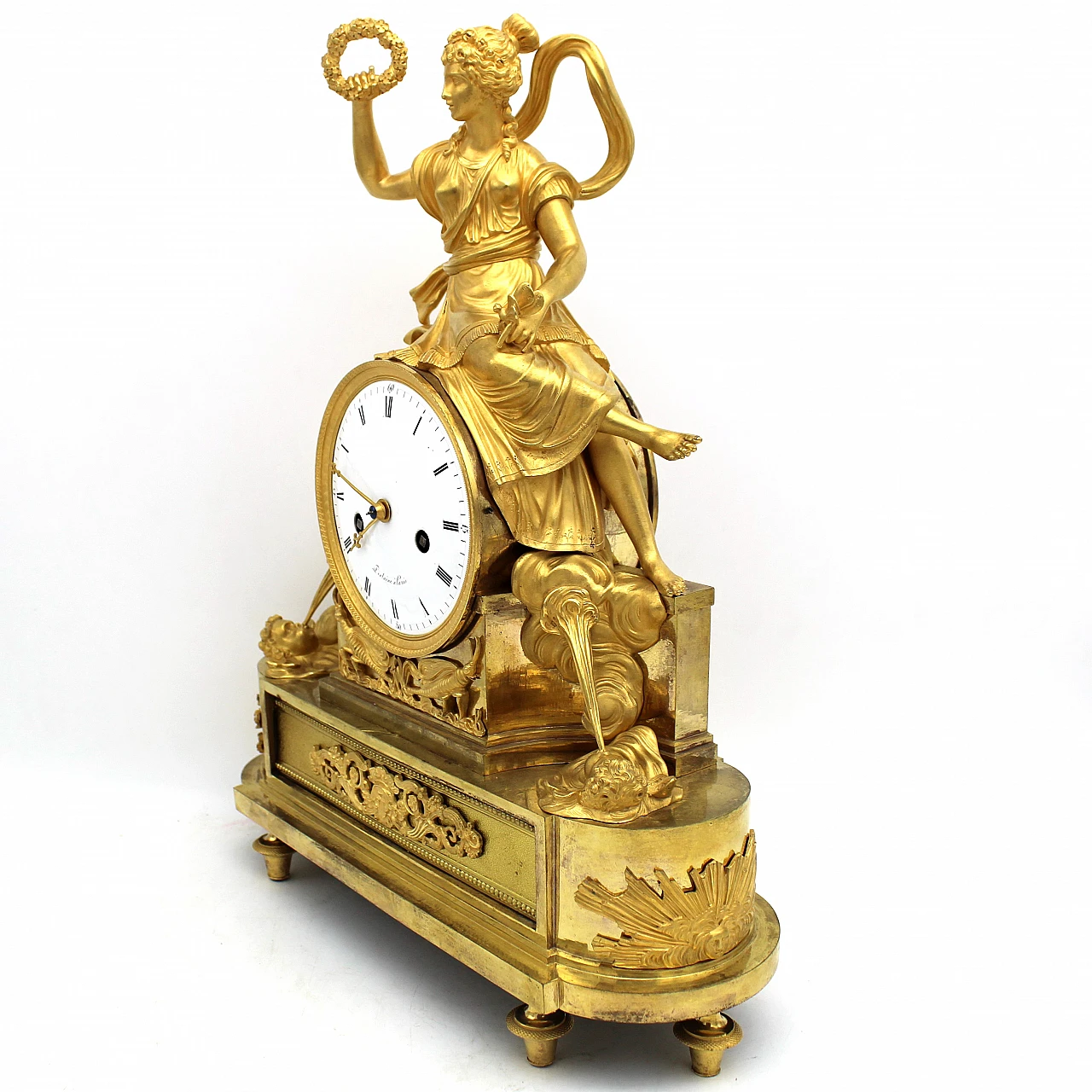 Directoire gilded bronze pendulum clock, late 18th century 13