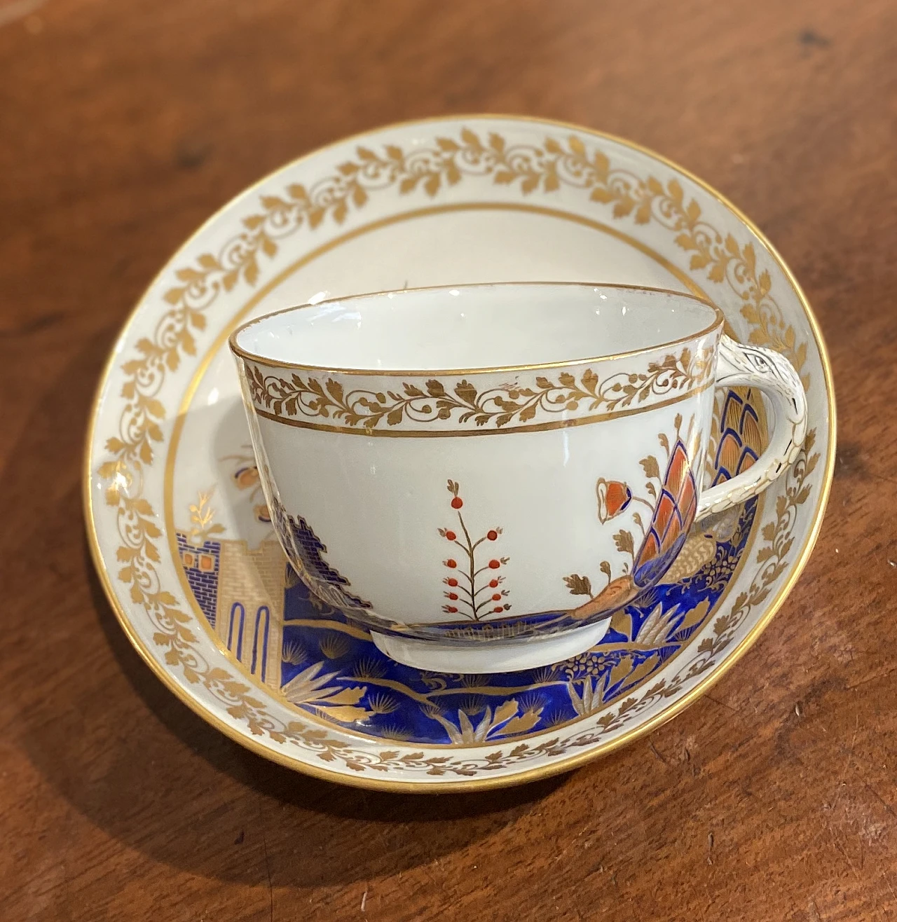 Porcelain cup & saucer with oriental landscape painted by Herend, 1905 1