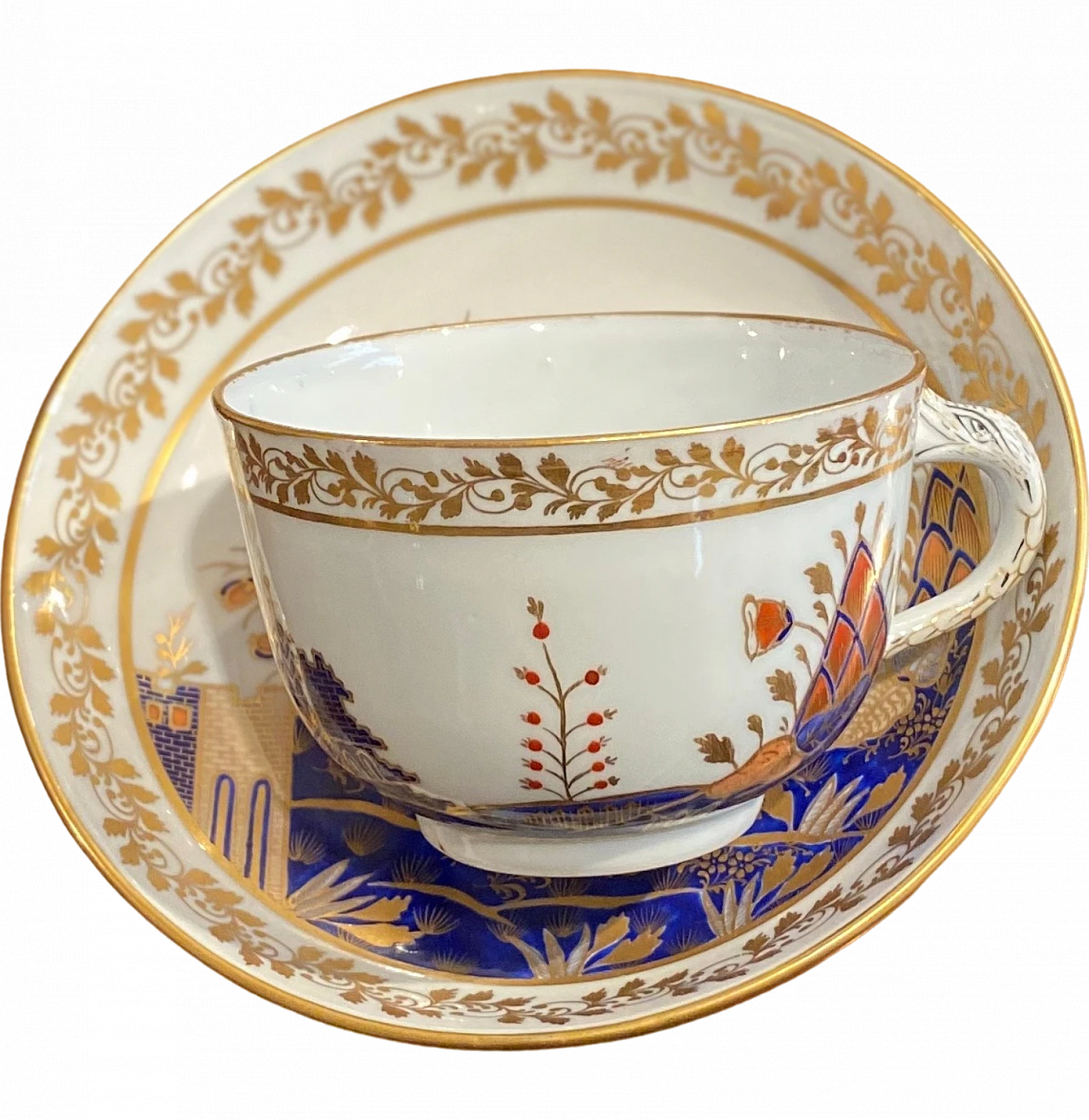 Porcelain cup & saucer with oriental landscape painted by Herend, 1905 8