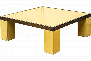 Wood, formica and brass coffee table by Antonio Pavia, 1970s