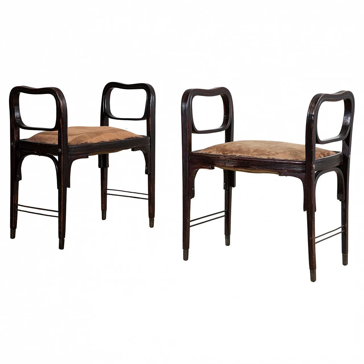 Pair of stools 412 by Otto Wagner for Jakob and Joseph Kohn, 1901 1