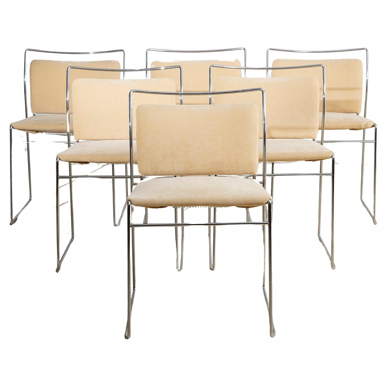 6 Tulu chairs in curved steel by Kazuhide Takahama, 1968 1