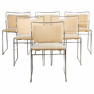 6 Tulu chairs in curved steel by Kazuhide Takahama, 1968