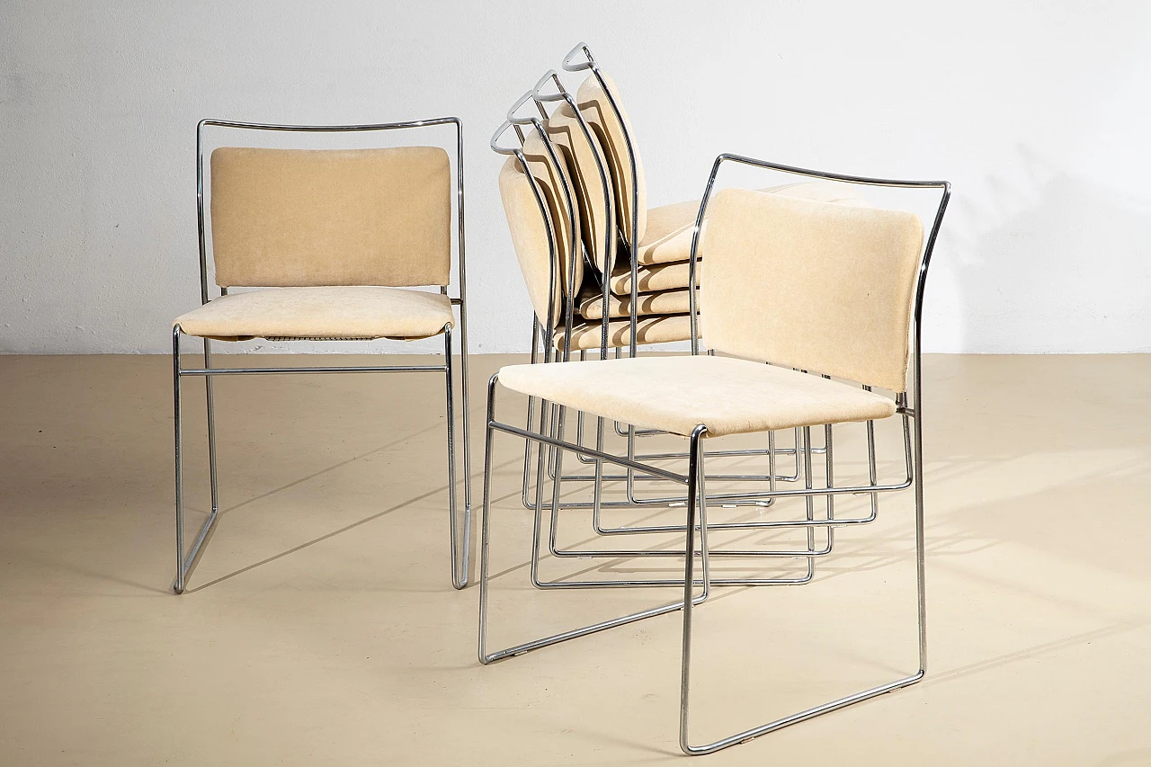 6 Tulu chairs in curved steel by Kazuhide Takahama, 1968 2