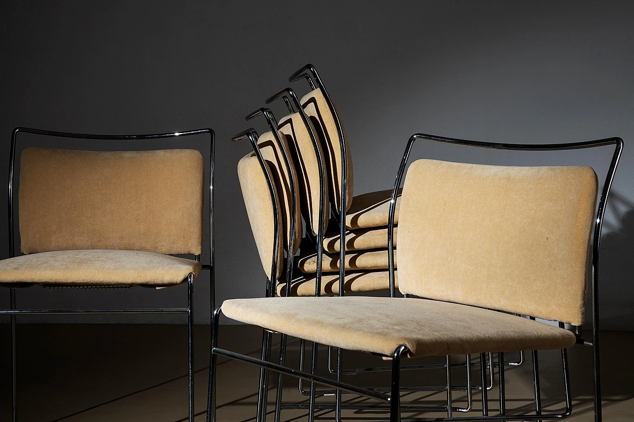 6 Tulu chairs in curved steel by Kazuhide Takahama, 1968 3