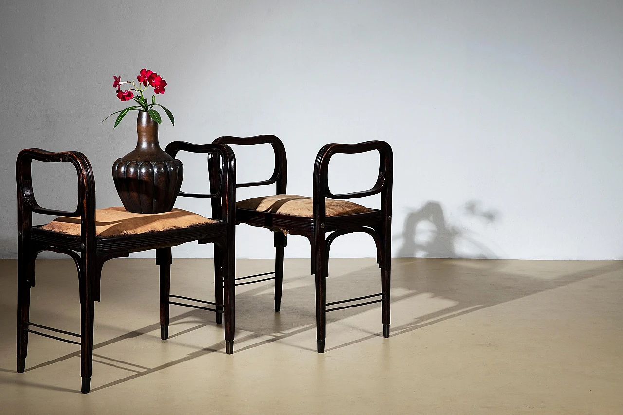 Pair of stools 412 by Otto Wagner for Jakob and Joseph Kohn, 1901 8