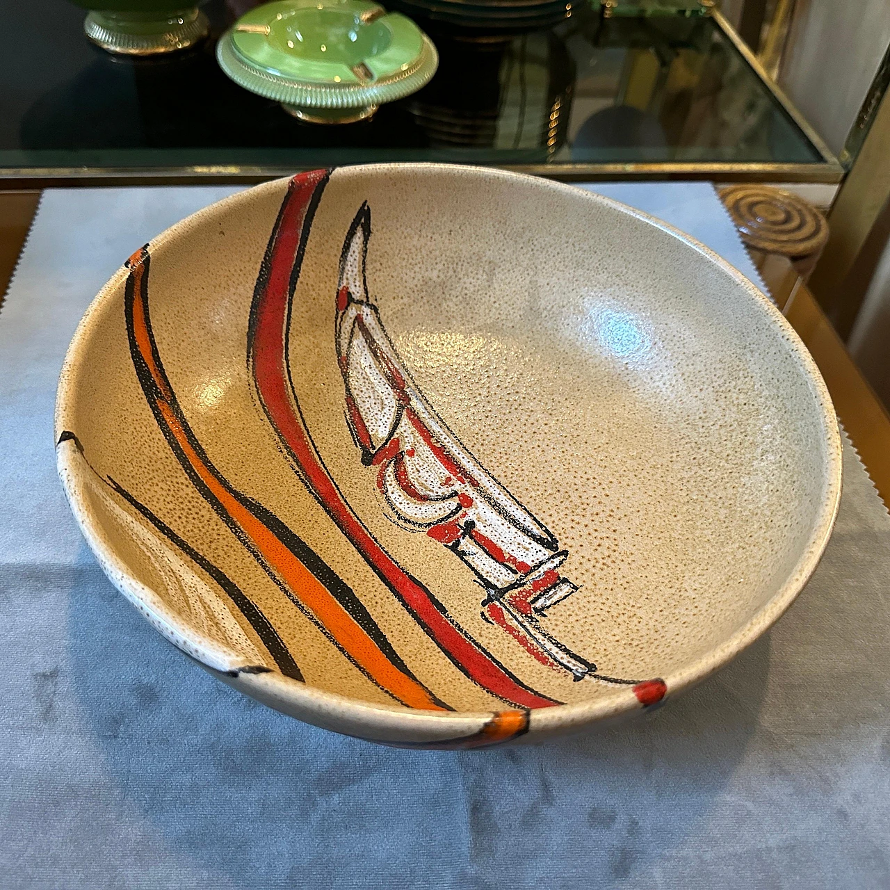 Round terracotta bowl by Gemi Faenza, 1970s 2